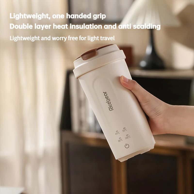 Copo Elétrico Inteligente 450ml – Ferve Água e Mantém Quente