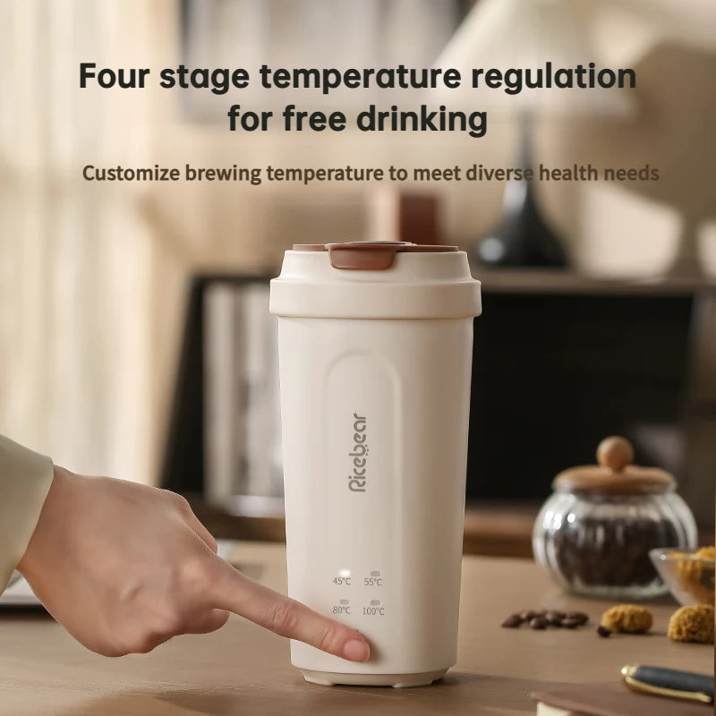 Copo Elétrico Inteligente 450ml – Ferve Água e Mantém Quente
